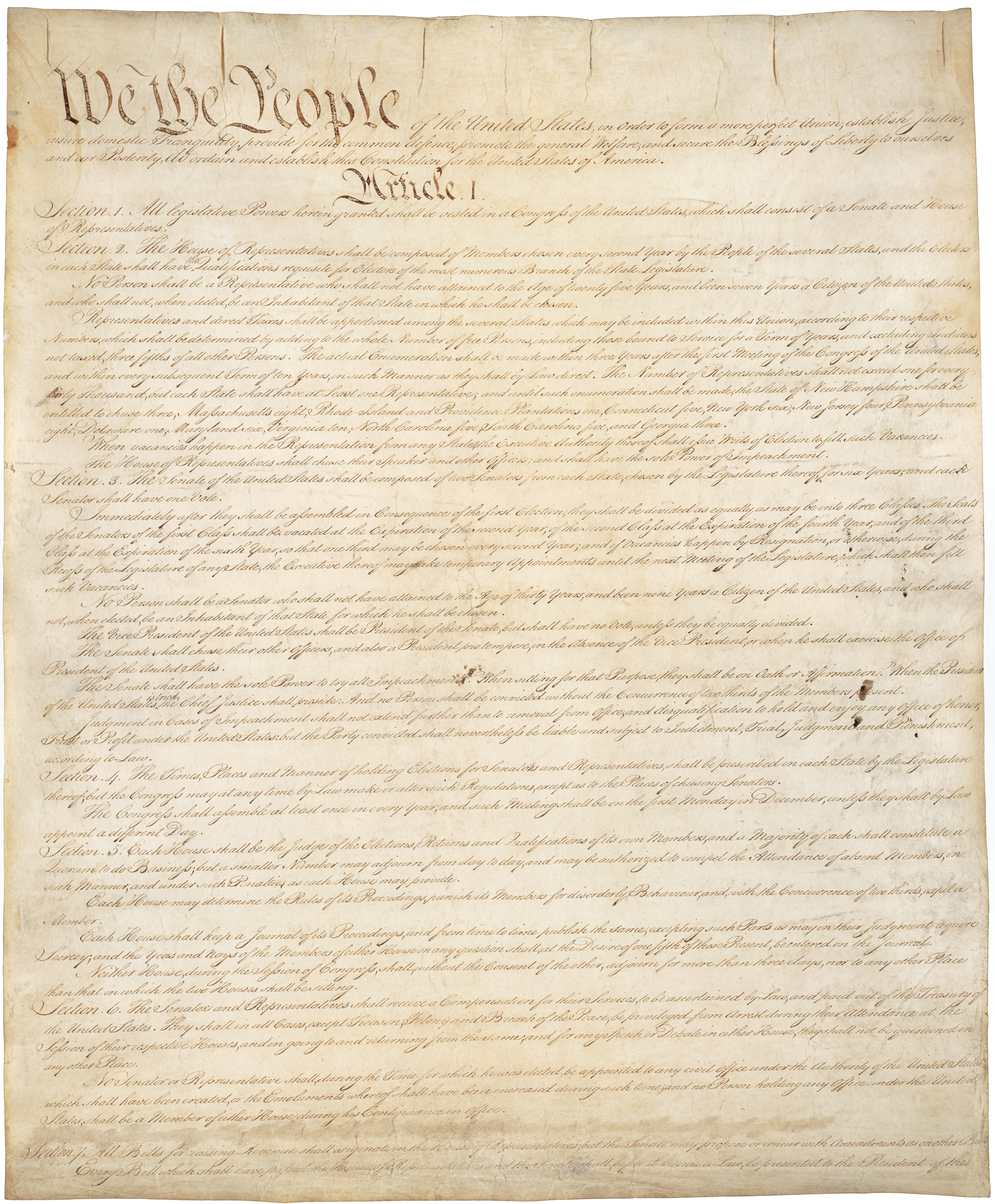 U.S. Constitution page 1 of 4
